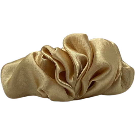 GOLD SATIN RUFFLE CLIP