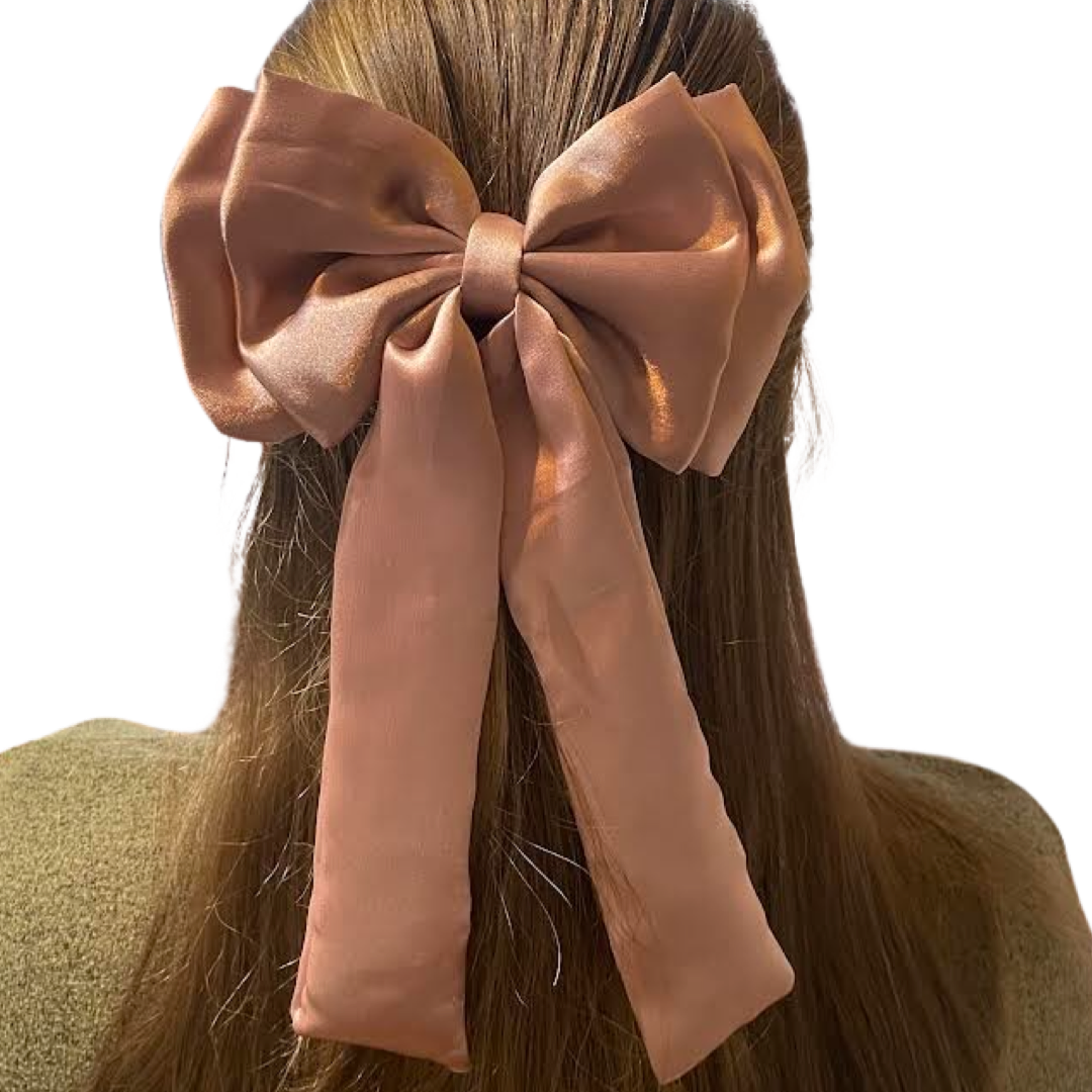 MAROON SATIN DOUBLE LAYER BOW