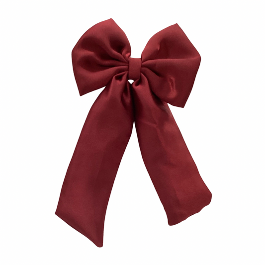 MAROON SATIN COQUETTE BOW