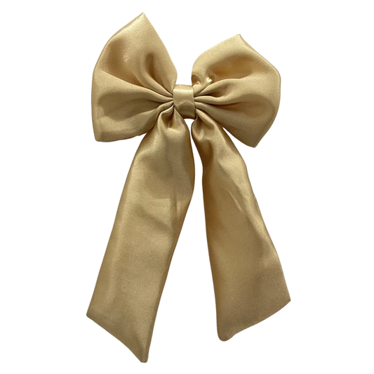 GOLD SATIN COQUETTE. BOW