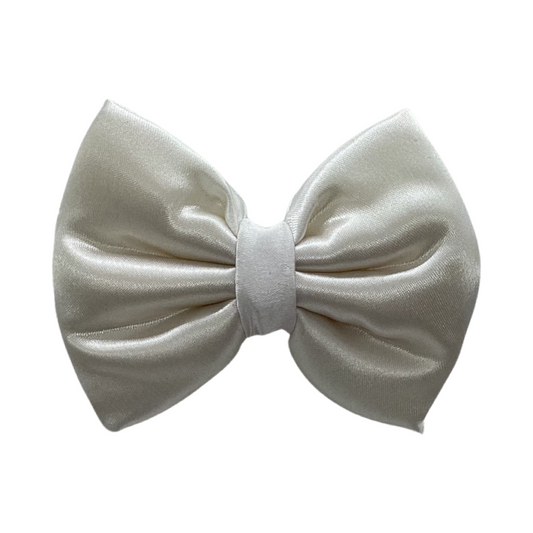 IVORY SATIN TUXEDO BOW