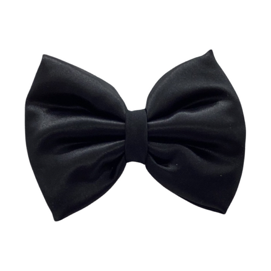 BLACK SATIN TUXEDO BOW