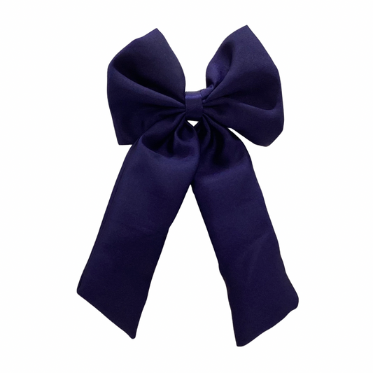 NAVY SATIN COQUETTE BOW