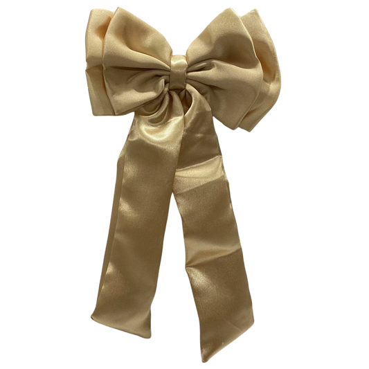 GOLD SATIN DOUBLE LAYER BOW