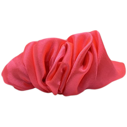 HOT PINK SATIN RUFFLE CLIP