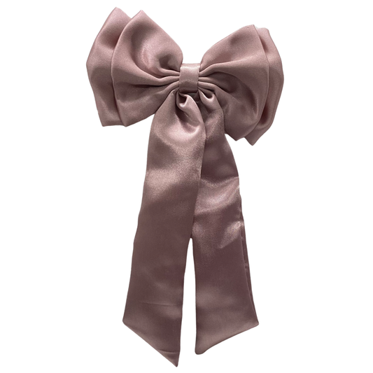 DUSTY ROSE SATIN DOUBLE LAYER BOW