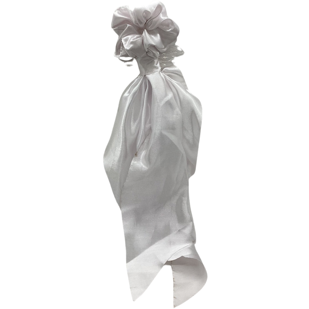 IVORY SATIN SCARF SCRUNCHIE