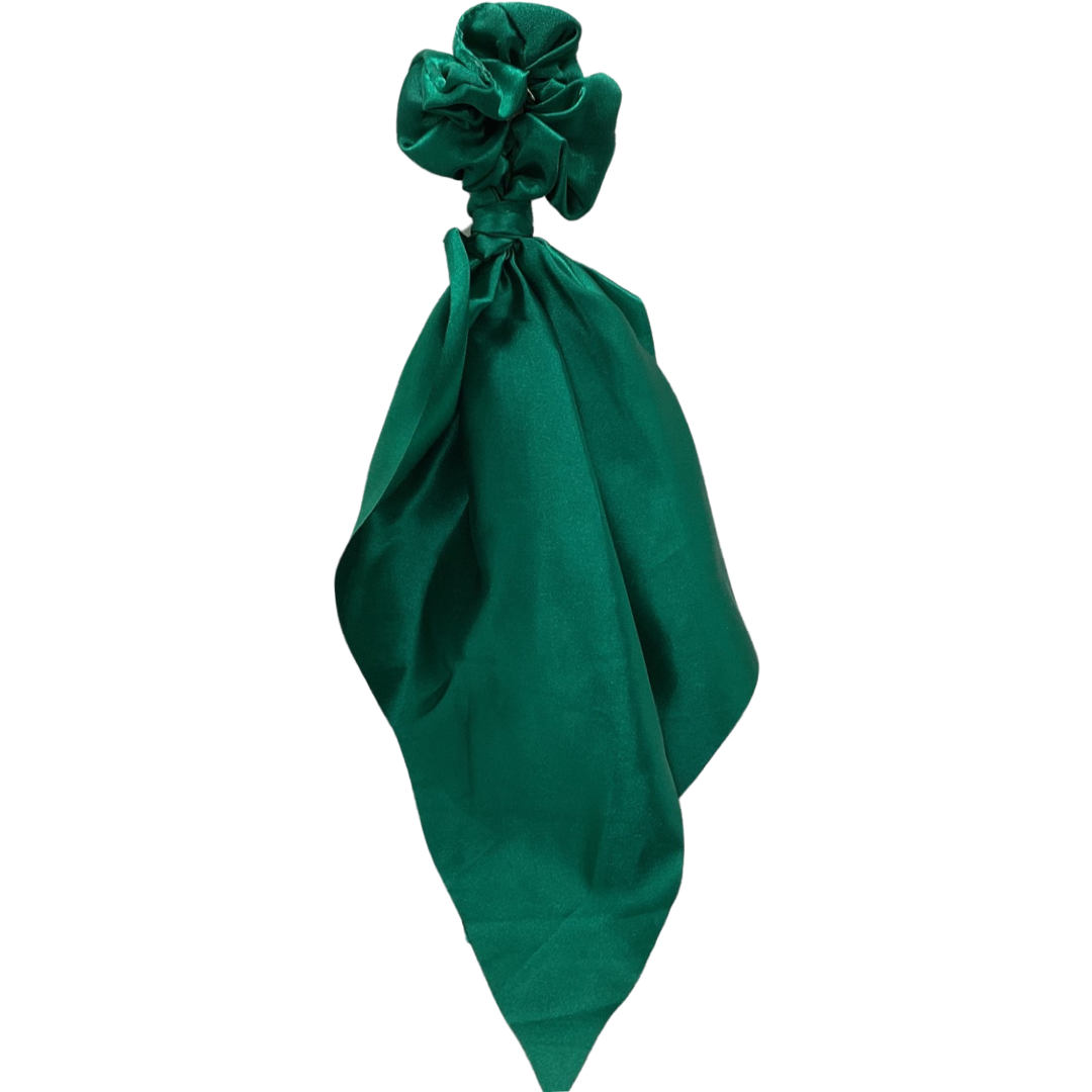 EMERALD SATIN SCARF SCRUNCHIE