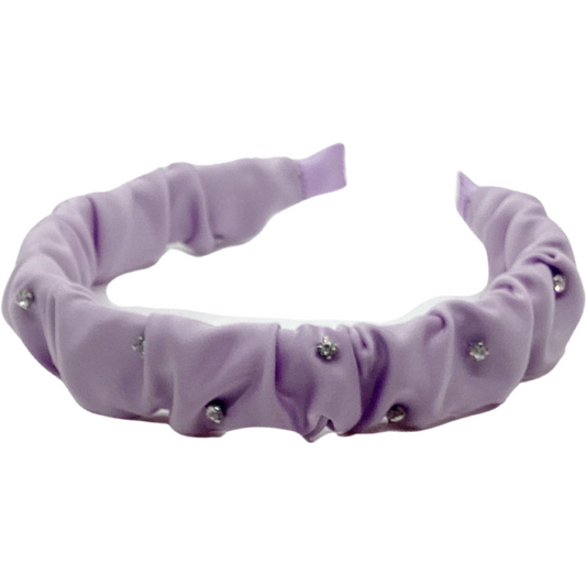 LAVENDER RHINESTONE RUFFLE HEADBAND