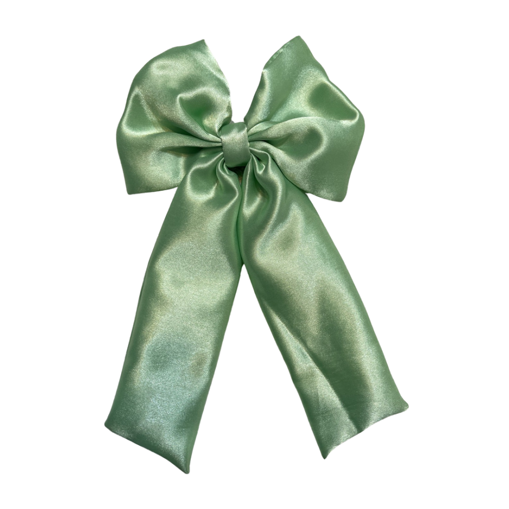 PISTACHIO SATIN COQUETTE BOW