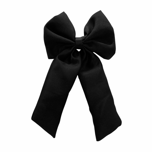 BLACK SATIN COQUETTE. BOW