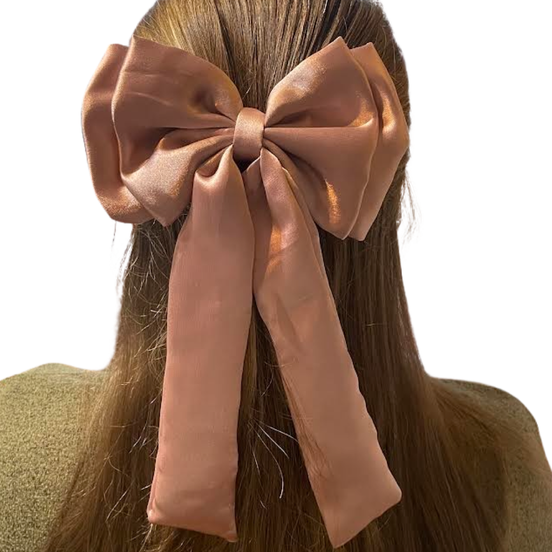 HOT PINK SATIN DOUBLE LAYER BOW