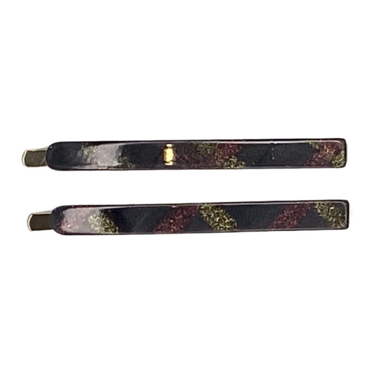 BLACK & GOLD DUST RESIN CLIPS